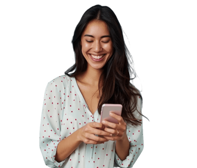 Mulher segurando celular